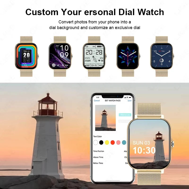 New Smart Watch HD Display Answer Call Make Calls Message Preview Sport Modes Smartwatch DIY Dial Men Women