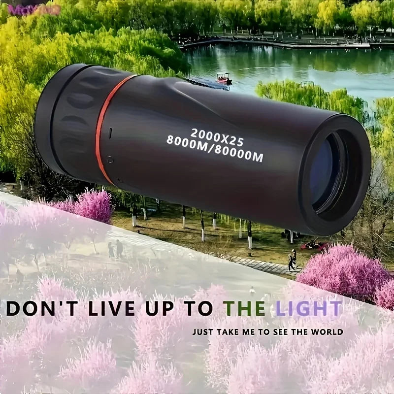  HD Monocular Telescope, Compact Portable for Travel, Hiking, Fishing, Camping, Stargazing, Concerts & Bird Watching 2000X25