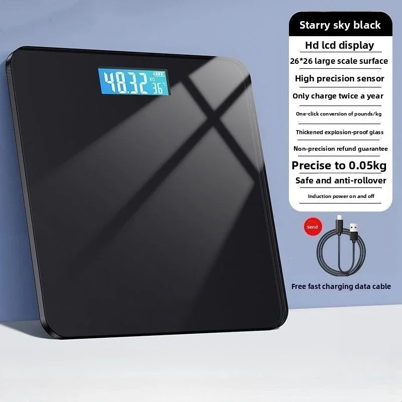 AuraSync Smart Scale: USB Rechargeable Bluetooth Body Composition Analyzer